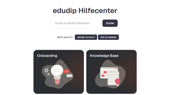 Das Helpcenter von edudip sowie die FAQ sind überschaubar und klären nur die wichtigsten Fragen