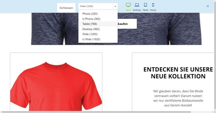 Überprüfen Sie die Ansichten für mehrere Gerätetypen
