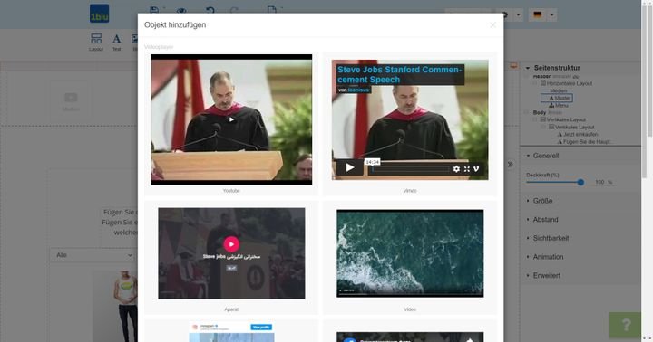 Unterstreichen Sie Ihren Webauftritt mit Inhalten aus Ihren sozialen Medien wie YouTube, Facebook und Instagram