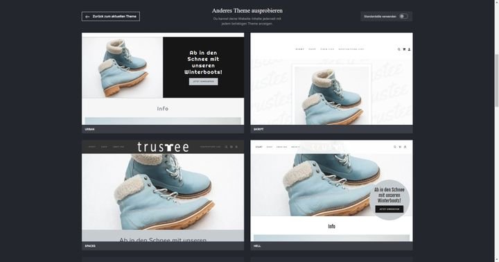 Wählen Sie Ihren Favoriten aus über 20 Themes