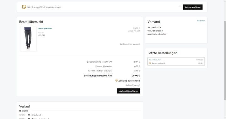 Die Rechnungserstellung und Anzeige von Bestellungen übernimmt das System automatisch für Sie