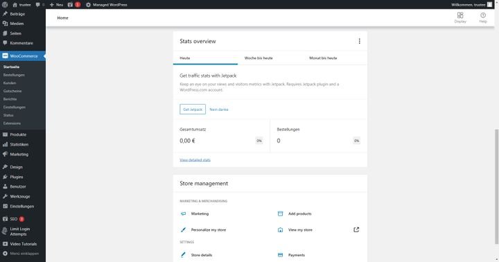 Stellen Sie sich mit WooCommerce auf eine teils englische Oberfläche ein