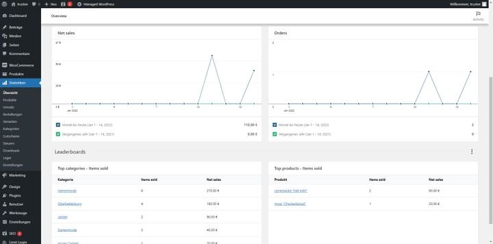 Verfolgen Sie mit den Berichten den Erfolg Ihres Shops