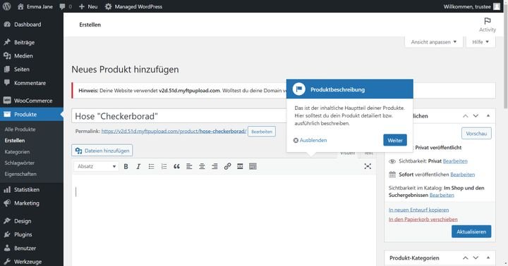 Ein Text-Tutorial hilft Ihnen beim Einstieg in die Produktverwaltung