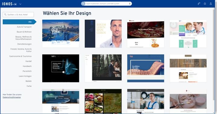 Wählen Sie aus vorgefertigten Shop-Ansichten Ihren Favoriten oder starten Sie mit einer leeren Vorlage