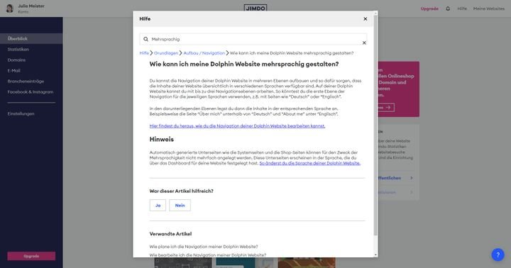 Mehrsprachigkeit ist mit Jimdo Onlineshop in Maßen möglich