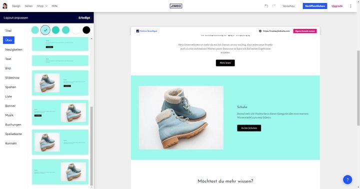Der Editor stellt Ihnen schicke, vorkonfigurierte Elemente zur Verfügung, die Sie leicht anpassen
