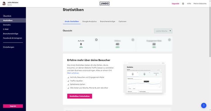 Überprüfen Sie Ihre wichtigsten Kennzahlen in den Statistiken