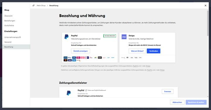 Bieten Sie über PayPal und Stripe auch Zahlungen per Kreditkarte und SEPA-Lastschrift an