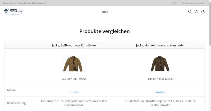 Lassen Sie Ihre Kund:innen komfortabel Waren miteinander vergleichen