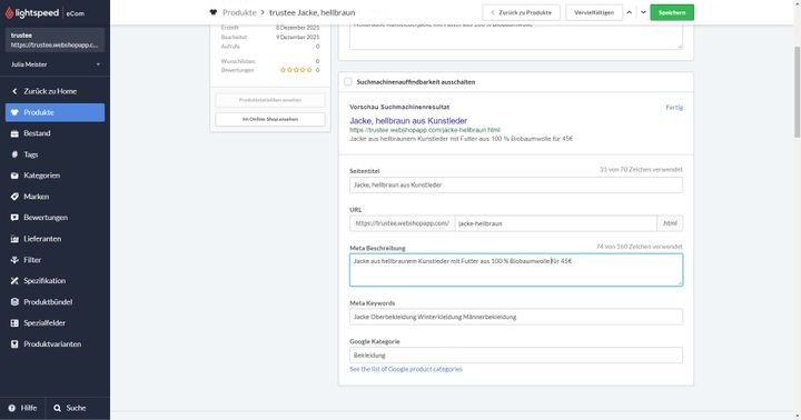 Optimieren Sie die Meta-Beschreibungen von Produkten im Sinne von SEO