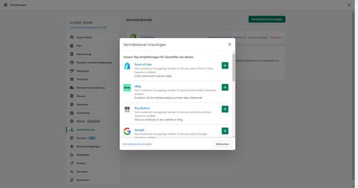 Die Produktverwaltung im Backend von Shopify