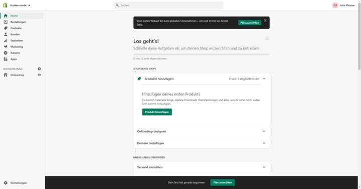 Eine Checkliste hilft Ihnen bei der Einrichtung Ihres Shops