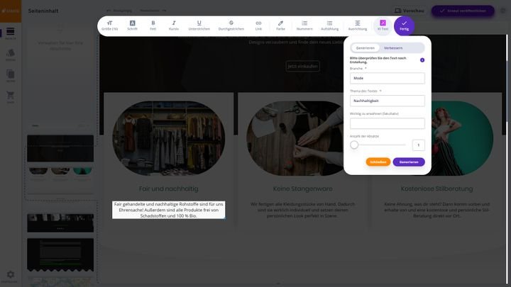 Nutze die KI-Hilfe, um schneller Texte oder Bilder zu erstellen