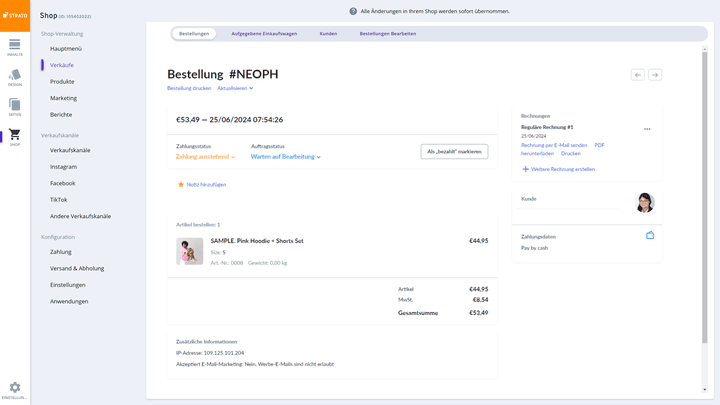 Erstelle Rechnungen, versende sie oder lade sie herunter