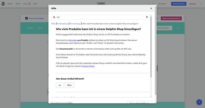 Beachten Sie bei der Wahl Ihres Online-Shops die Begrenzung für Artikel oder Speicherplatz