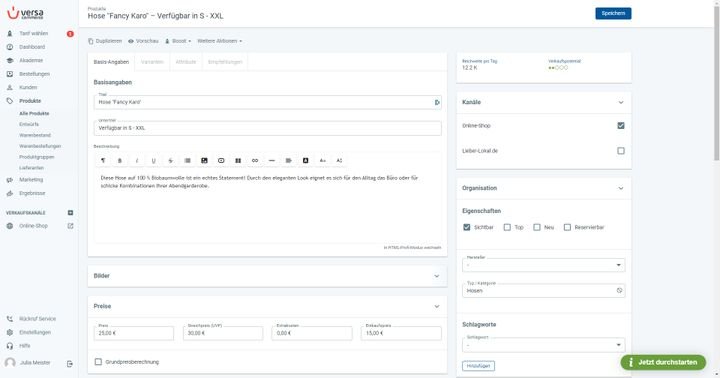 Legen Sie zügig neue Artikel an und optimieren Sie die Produktseiten für SEO
