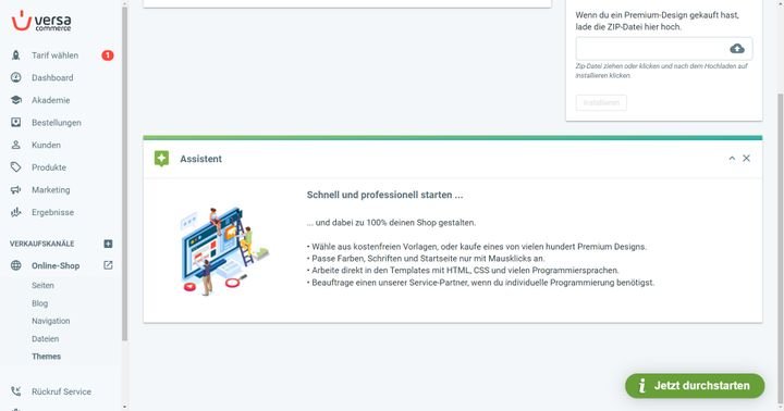 Editieren Sie Vorlagen oder kaufen Sie sich das passende Theme