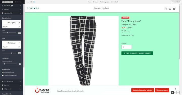 Der Editor von VersaCommerce überzeugt, ist aber an manchen Stellen weniger flexibel als die Konkurrenz