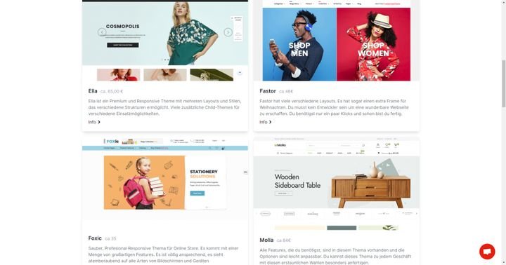 Suchen Sie sich das kostenlose Astor oder eines der neun kostenpflichtigen Themes aus