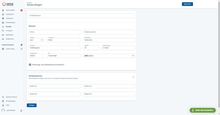 Mit VersaCommerce steht Ihnen eine einfache und effektive Kundenverwaltung zur Verfügung