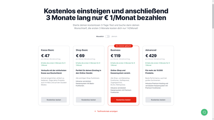 Die Preise von VersaCommerce