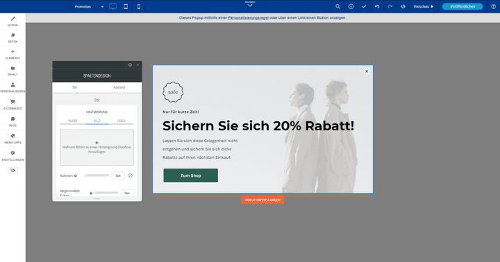 Erstelle verkaufsfördernde Pop-ups für deinen Online-Shop