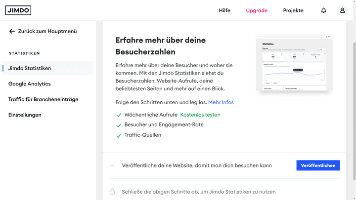 Überprüfe den Erfolg deines Shops in den Statistiken