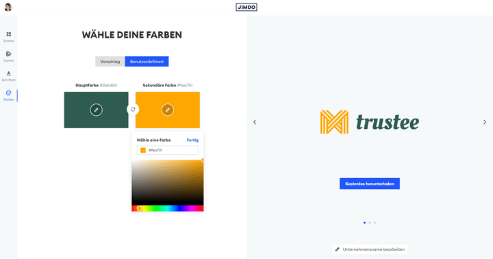 Noch keine CI? Jimdo bietet dir einen Logo-Generator