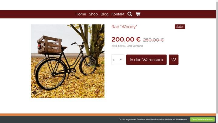 Auch die üblichen Streich- bzw. Angebotspreise lassen sich mit dem Webador-Webshop abbilden