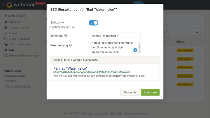 Kümmern Sie sich um das die SEO Ihres Webshops