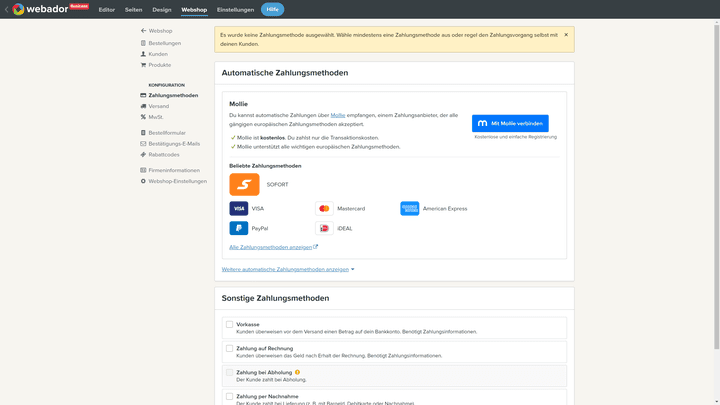 Binden Sie externe Zahlungsdienstleister in Ihren Webshop ein
