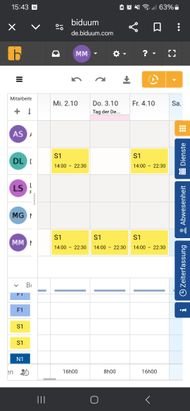 Die Erstellung eines Dienstplanes mit biduum ist kein Hexenwerk und auch mobil einfach möglich