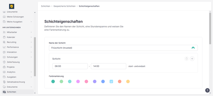 Gespeicherte Schichten, die du immer wiederverwenden willst, stattest du mit den entsprechenden Zeiten und einem Farbcode aus
