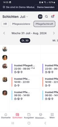 Schichtpläne lassen sich auch mobil in der Factorial App abrufen