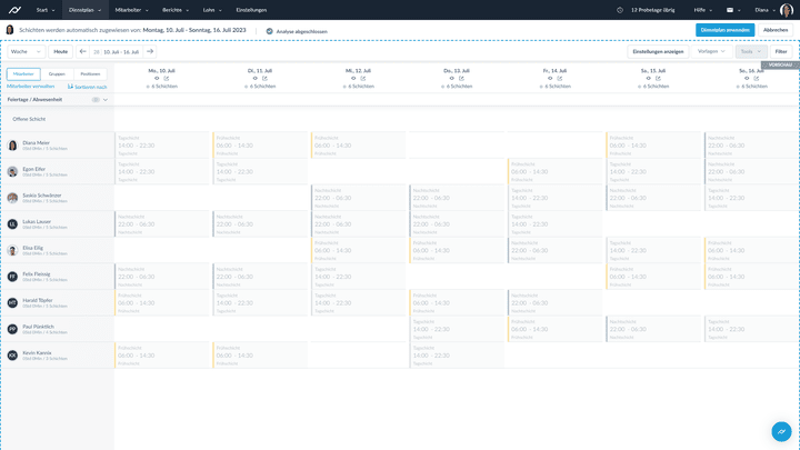 Gesetzliche Ruhephasen berücksichtigt der Auto-Planer leider nicht
