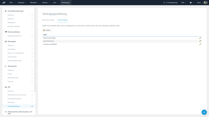 Dokumentenordner sind in Planday schnell angelegt