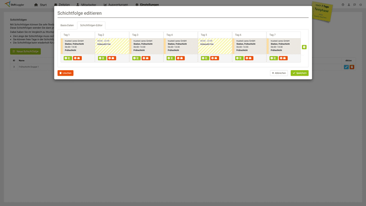Schichtfolgen sind praktisch, wenn du über einen längeren Zeitraum im Voraus planst