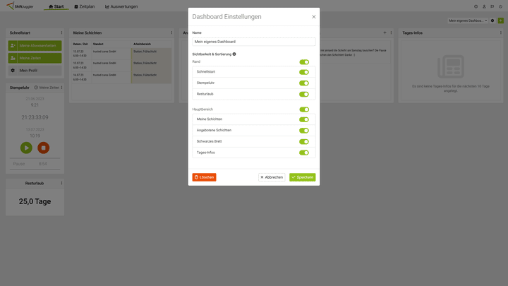 Das eigene Start-Dashboard ist vollständig anpassbar