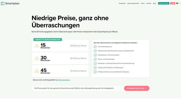 Eine Preisstaffel, zwei Tarife