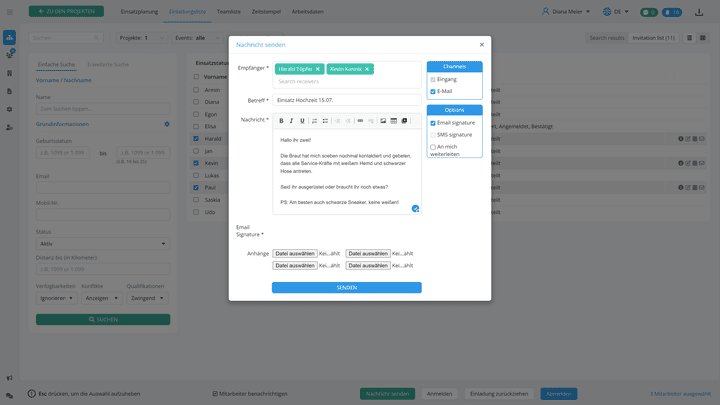Die internen Kommunikationsmöglichkeiten sorgen für eine bessere Connection im Team