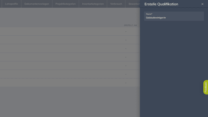 Füge so viele Qualifikationen, Standorte und Teams hinzu, wie du möchtest