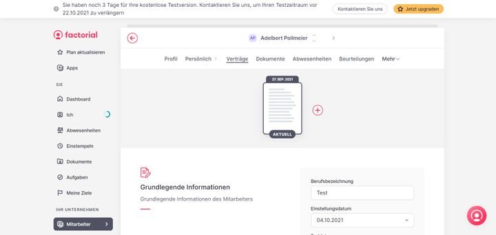 Auch Dokumente, Verträge und viele weitere mitarbeiterbezogene Daten finden Sie in den ausführlichen Profilen