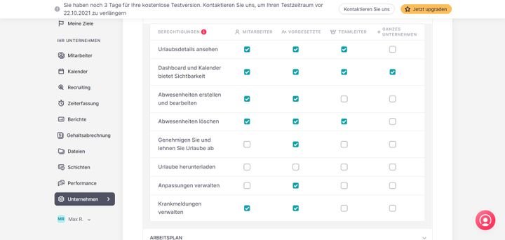 Die sehr detaillierte Rollen- und Rechtevergabe von Factorial erlaubt Ihnen volle Kontrolle über Ihre Daten