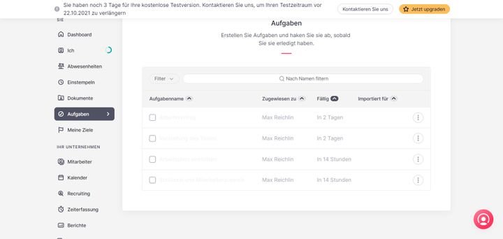 Mithilfe des enthaltenen Task-Managements bilden Sie Workflows wie Onboarding-Prozesse in der Software ab