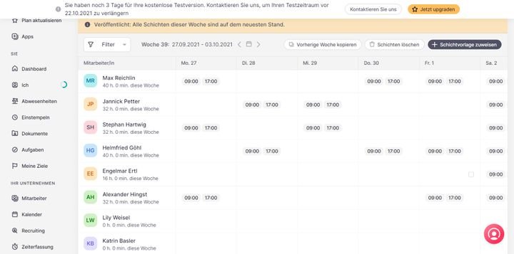 Die Schichtplanung im übersichtlichen Schichtkalender ist ein wichtiger Bestandteil der HR-Software