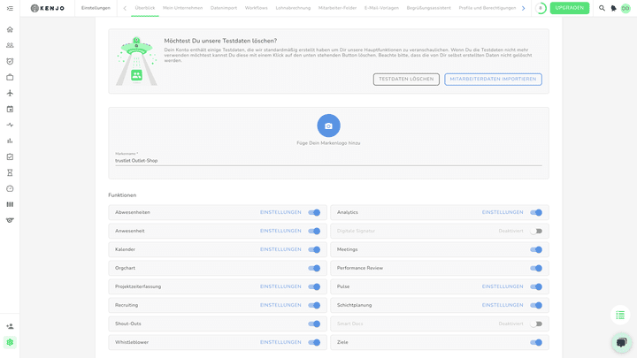 Bei Kenjo aktivierst oder deaktivierst du einfach die Features, die du brauchst – oder nicht brauchst