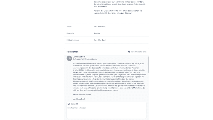 Die Antwort auf meine Meldung war so realistisch, weil echte Profis jeden Fall prüfen. Genial!