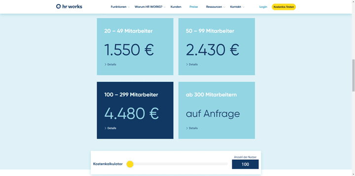 Mit diesen Einrichtungsgebühren müssen Sie für HR WORKS rechnen