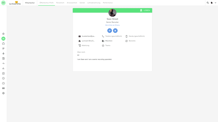 Das öffentliche Profil ist für jeden einsehbar